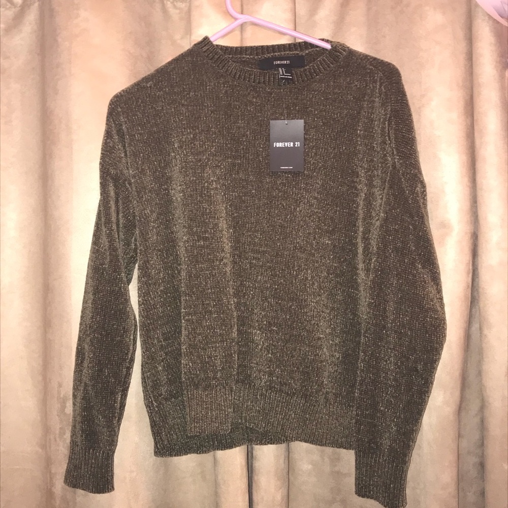 Green fuzzy sweater